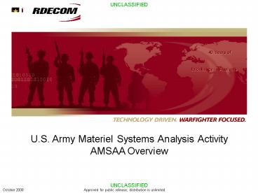 AMSAA Initial Thoughts