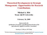 Theoretical Developments in Strategic Management: