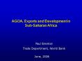 AGOA, Exports and Development in SubSaharan Africa PowerPoint PPT Presentation