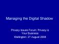 Managing the Digital Shadow PowerPoint PPT Presentation
