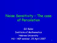Noise Sensitivity 