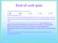 End of unit quiz PowerPoint PPT Presentation