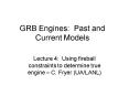 GRB Engines: Past and Current Models PowerPoint PPT Presentation