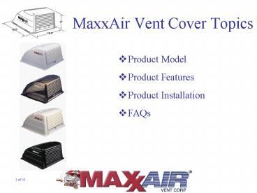 MaxxAir Vent Cover Topics