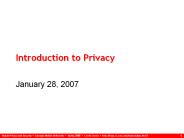 Introduction to Privacy