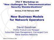 New Business Models for Network Operators