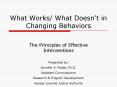 What Works What Doesnt in Changing Behaviors PowerPoint PPT Presentation