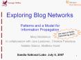 Exploring Blog Networks PowerPoint PPT Presentation