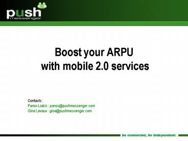 Boost your ARPU with mobile 2.0 services