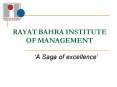 RAYAT BAHRA INSTITUTE OF MANAGEMENT PowerPoint PPT Presentation
