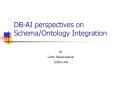 DBAI perspectives on SchemaOntology Integration PowerPoint PPT Presentation