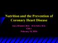 Nutrition and the Prevention of Coronary Heart Disease PowerPoint PPT Presentation