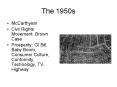 The 1950s PowerPoint PPT Presentation