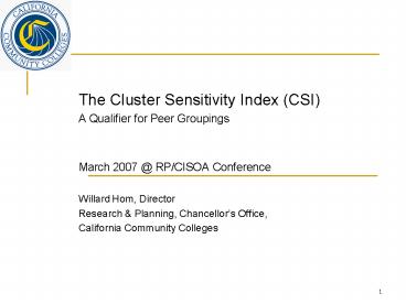 The Cluster Sensitivity Index CSI