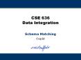 CSE 636 Data Integration PowerPoint PPT Presentation