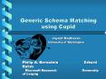 Generic Schema Matching using Cupid PowerPoint PPT Presentation