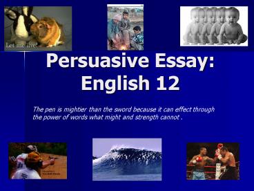 Persuasive Essay: English 12