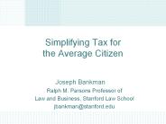 Simplifying Tax for the Average Citizen