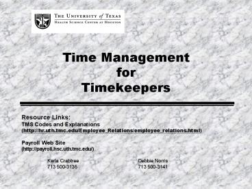 Time Management for Timekeepers