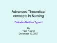 Advanced Theoretical concepts in Nursing PowerPoint PPT Presentation