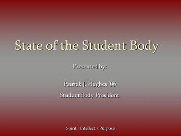 State of the Student Body