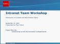 Intranet Team Workshop PowerPoint PPT Presentation