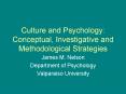 Culture and Psychology: Conceptual, Investigative and Methodological Strategies PowerPoint PPT Presentation