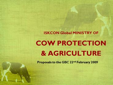 ISKCON Global MINISTRY OF COW PROTECTION