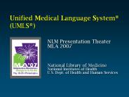 Unified Medical Language System