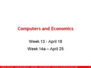 Computers and Economics