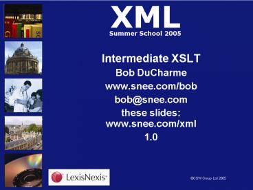 Intermediate XSLT