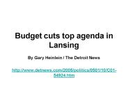 Budget cuts top agenda in Lansing