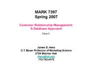 Customer Relationship Management: A Database Approach