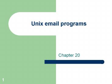 Unix email programs presentation | free to view