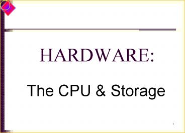 PPT – HARDWARE: PowerPoint presentation | free to view - id: 2e59c-MTkyY