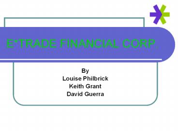 ETRADE FINANCIAL CORP.