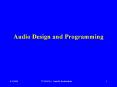 Audio Design and Programming PowerPoint PPT Presentation
