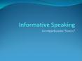 Informative Speaking PowerPoint PPT Presentation