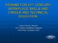 DEMAND FOR 21ST CENTURY WORKPLACE SKILLS AND CAREER AND TECHNICAL EDUCATION PowerPoint PPT Presentation