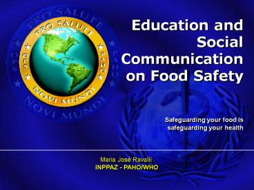 Maria Jos Ravalli INPPAZ PAHOWHO