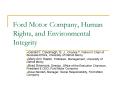 Ford Motor Company, Human Rights, and Environmental Integrity PowerPoint PPT Presentation