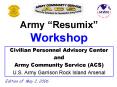 Army Resumix Workshop PowerPoint PPT Presentation