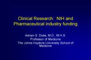 Clinical Research: NIH and Pharmaceutical industry funding
