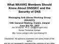 What MAAWG Members Should Know About DNSSEC and the Security of DNS Messaging Anti-Abuse Working Group (MAAWG) 10th General Meeting, Dublin, Ireland June 5th-7th, 2007 PowerPoint PPT Presentation