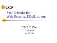 Final Introduction Web Security, DDoS, others