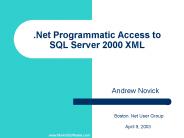 .Net Programmatic Access to SQL Server 2000 XML