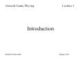 General Game PlayingLecture 1 PowerPoint PPT Presentation