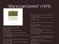 Shes Lost Control 1979 PowerPoint PPT Presentation