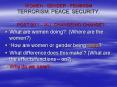 WOMEN GENDER FEMINISM TERRORISM. PEACE. SECURITY. PowerPoint PPT Presentation