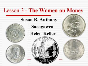 Lesson 3 The Women on Money